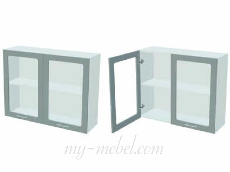 Констанция ШВС-1000 Шкаф 2 двери со стеклом (Миф)